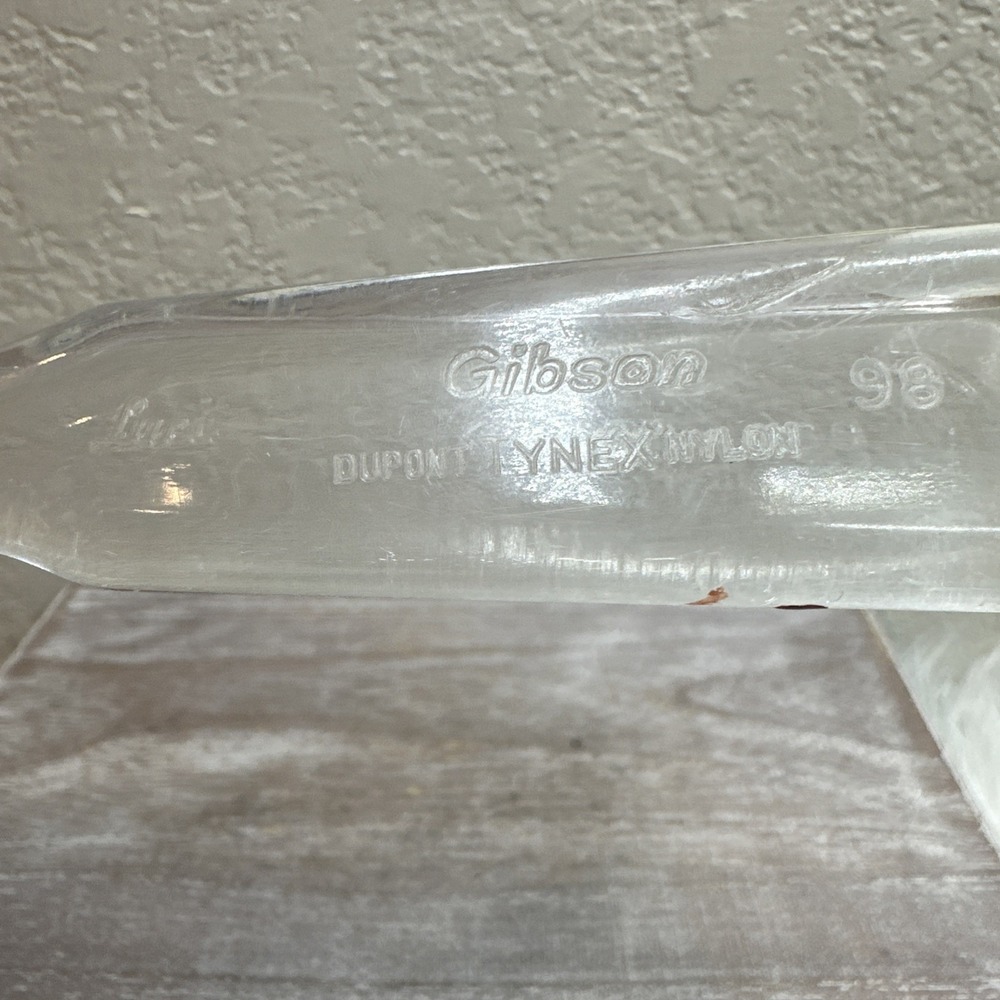 $19 🌙 Vintage Gibson Nylon Bristle Lucit Brush NOS Clear Flaw - Picture 4 of 4